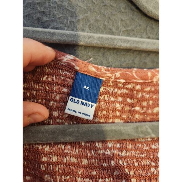 OLD NAVY Rose Pink Floral Maxi Dress Size 4X Smocked Top Ruffle Cottage NWT - Picture 8 of 11